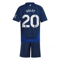 Manchester United Diogo Dalot #20 Vieras Peliasu Lasten 2024-25 Lyhythihainen (+ Lyhyet housut)